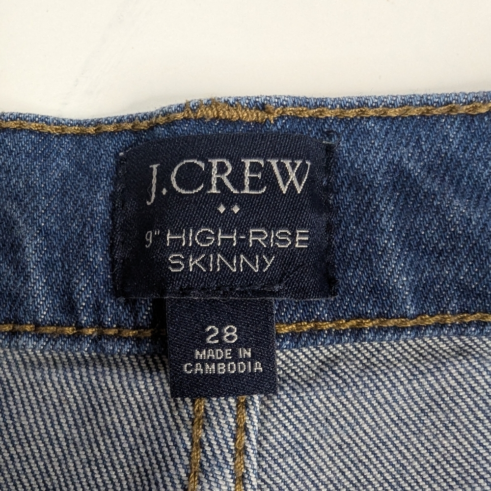 J.Crew Women 9” High Rise Skinny Blue Denim Jeans Size 28 - Picture 7 of 10